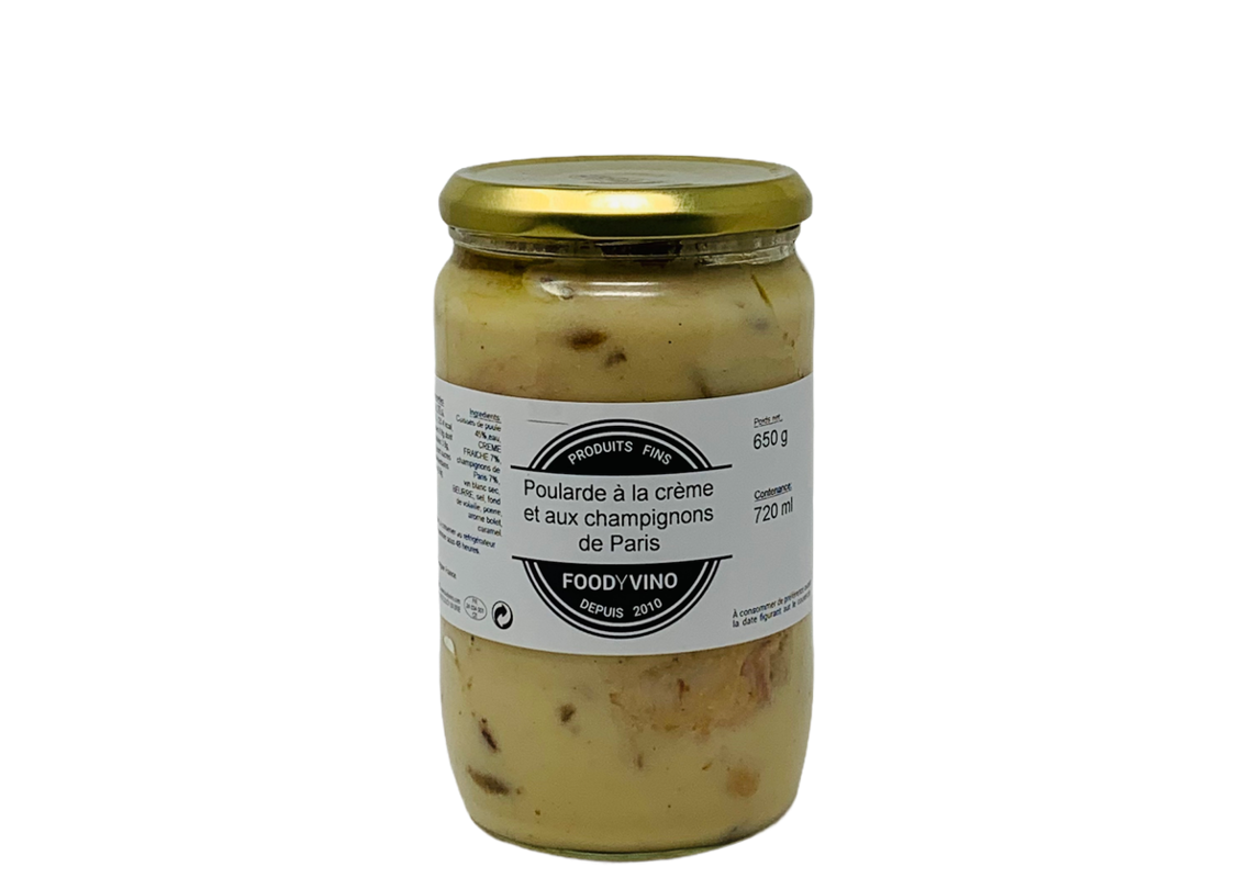 Poularde à la crème et champignons 650g - Foodyvino